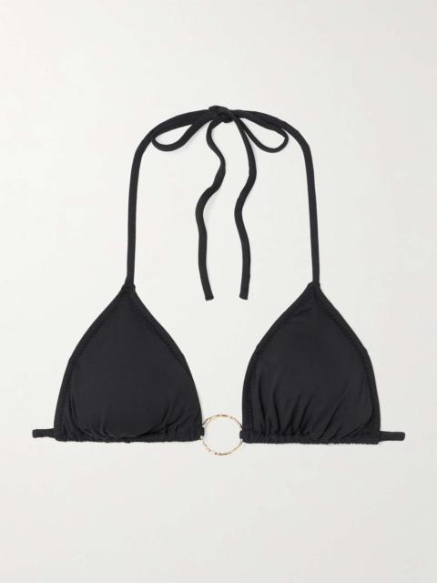 MELISSA ODABASH Miami embellished triangle bikini top Black