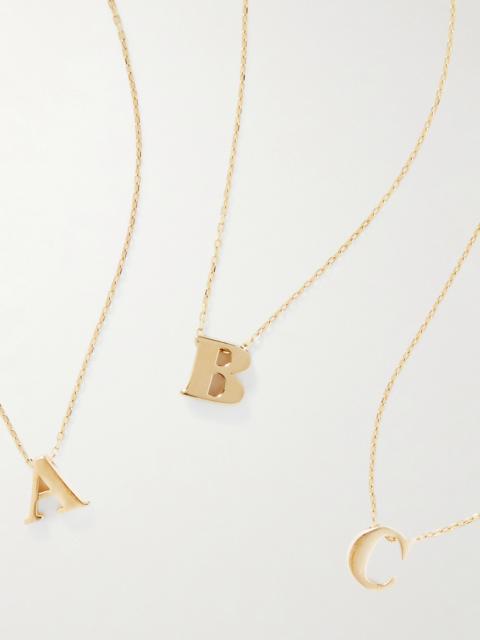 STONE AND STRAND Letterpress Initial 14-karat Gold Necklace