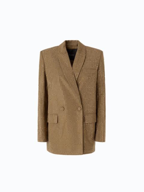 PINKO OVERSIZED DOUBLE-BREASTED JACKET WITH RHINESTONES