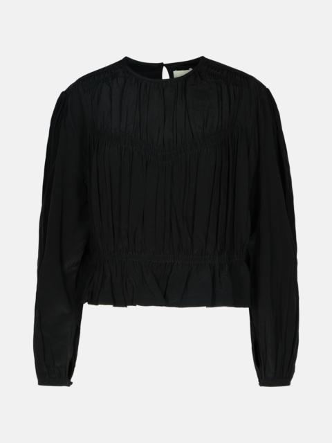 'GELINA' BLACK SILK BLEND BLOUSE