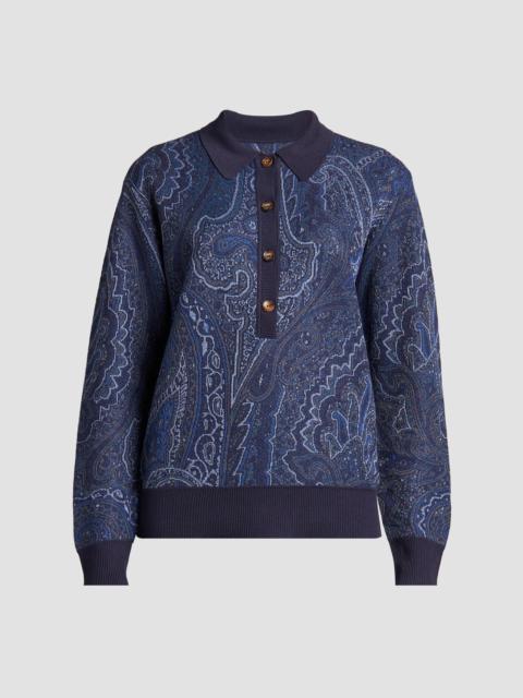 Etro Women's Paisley Knit Polo Top - Multi
