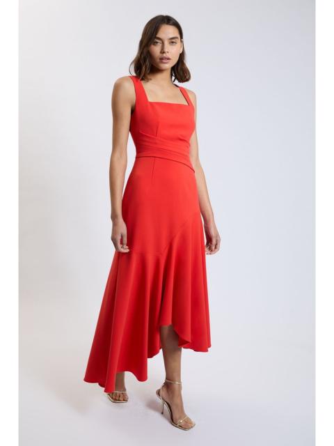 KAREN MILLEN Compact Stretch Strappy Asymmetric Hem Maxi Dress