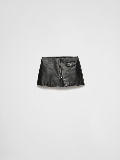 Leather mini skirt