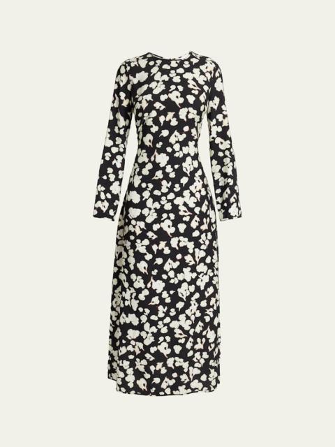 Proenza Schouler Waverly Floral Long-Sleeve Twill Dress