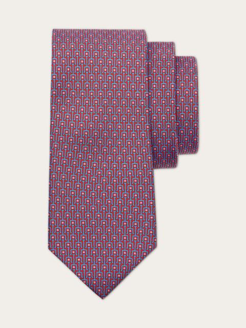 Ladder print silk tie