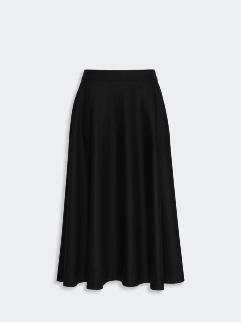 'S Max Mara BETULLA Long wool flannel skirt - BLACK