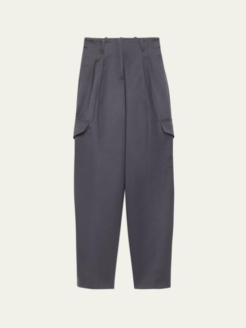 RÙADH The Russel Pleated Wool Barrel Pants