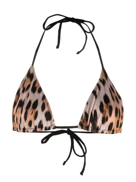 Roberto Cavalli leopard-print bikini top
