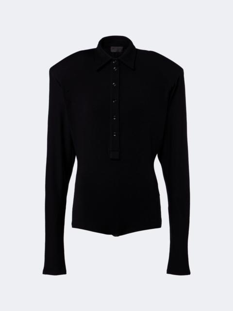 MUGLER Wool-blend polo sweater