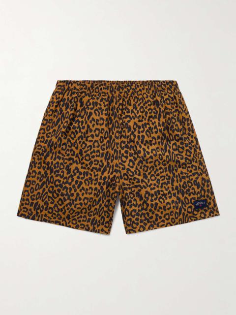 Noah Straight-Leg Mid-Length Leopard-Print Swim Shorts