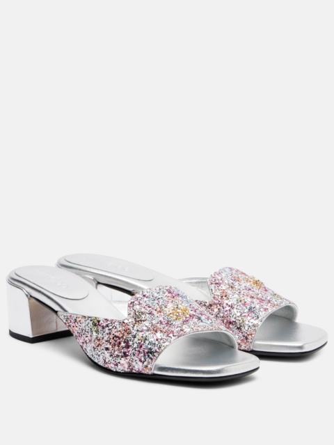 JIMMY CHOO Dina 45 glitter mules