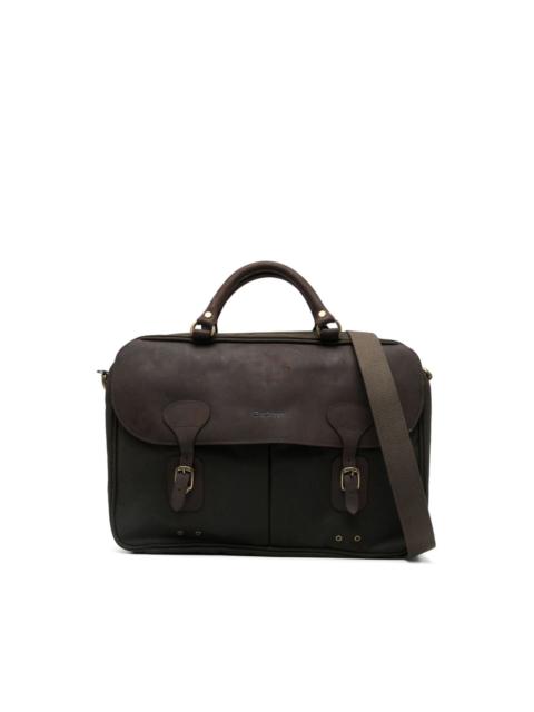 Barbour wax-coated briefcase