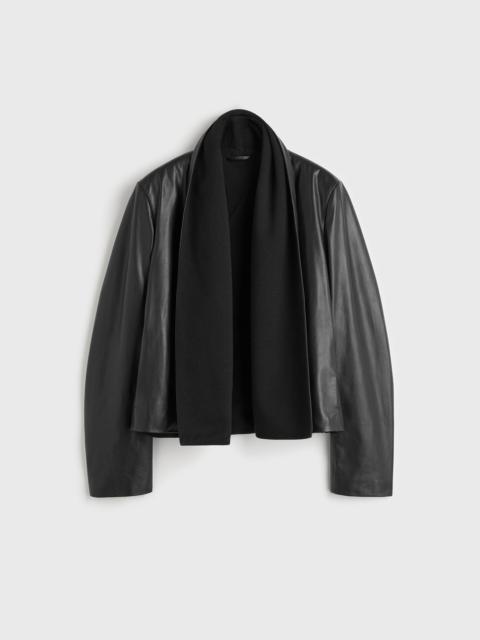 TOTEME Scarf leather jacket black