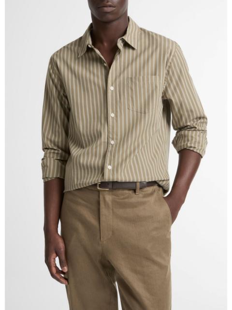Vince Tryon Stripe Cotton-Blend Button-Front Shirt