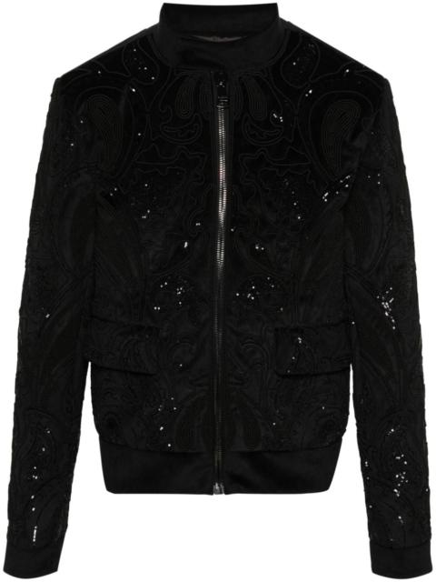 sequinned velour jacket