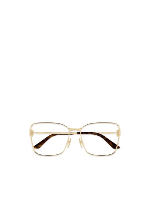BALENCIAGA BB-logo square-frame glasses