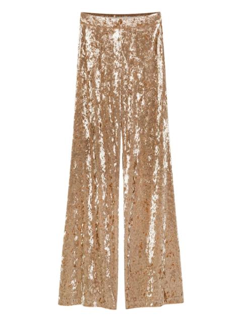 forte_forte crushed-velvet flared trousers