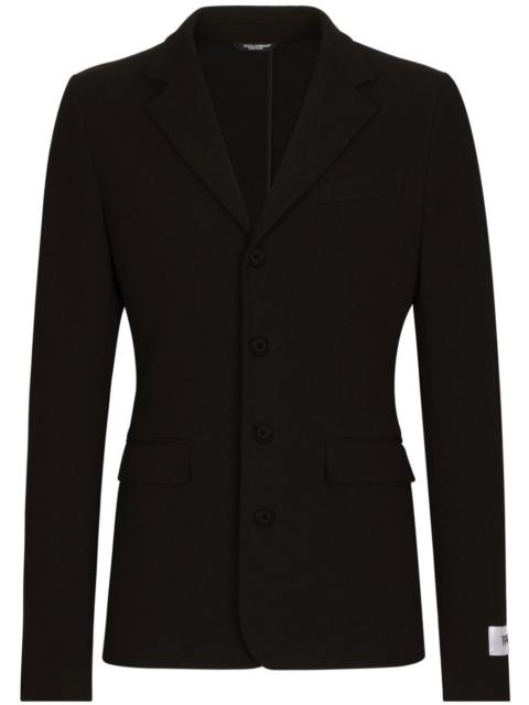 single-breasted cotton-blend blazer