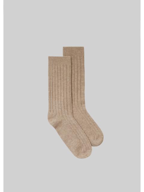The Frankie Shop Kano Cashmere Ribbed Socks - Taupe
