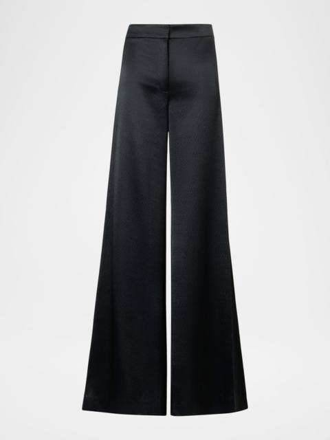 AKRIS Celeste Wool Silk Wide-Leg Pants