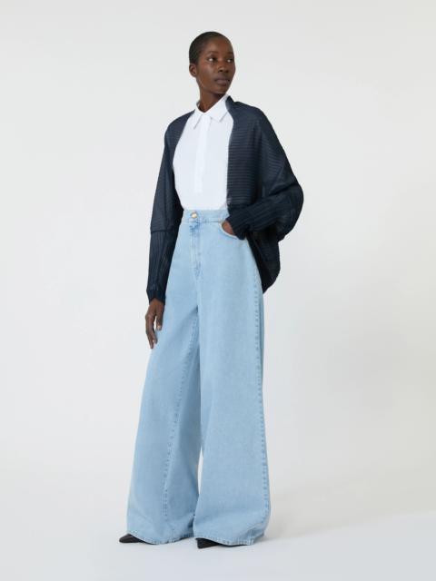 Max Mara VESUVIO Pleated fabric shrug - MIDNIGHTBLUE