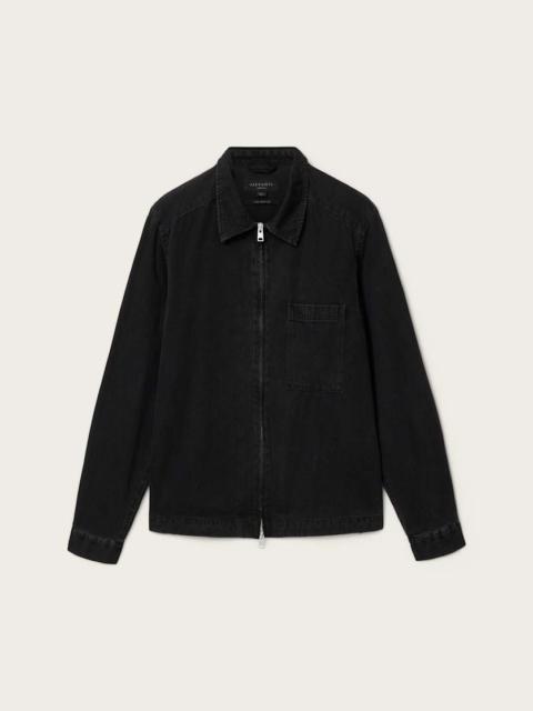 ALLSAINTS DOLWEN LONG SLEEVE ZIP UP SHIRT