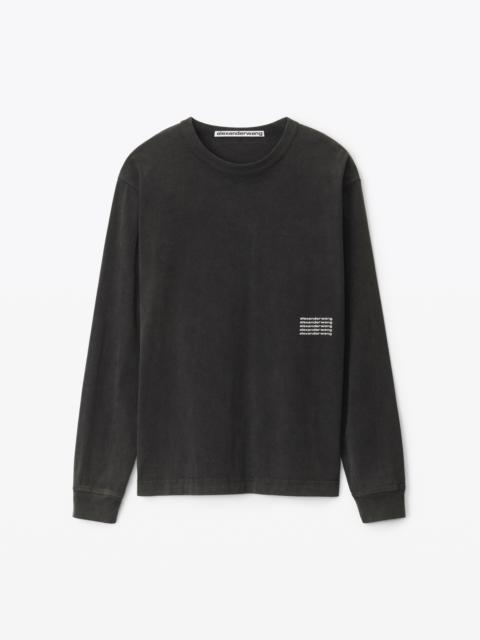 Alexander Wang LONG-SLEEVE TEE IN ACID WASH JERSEY