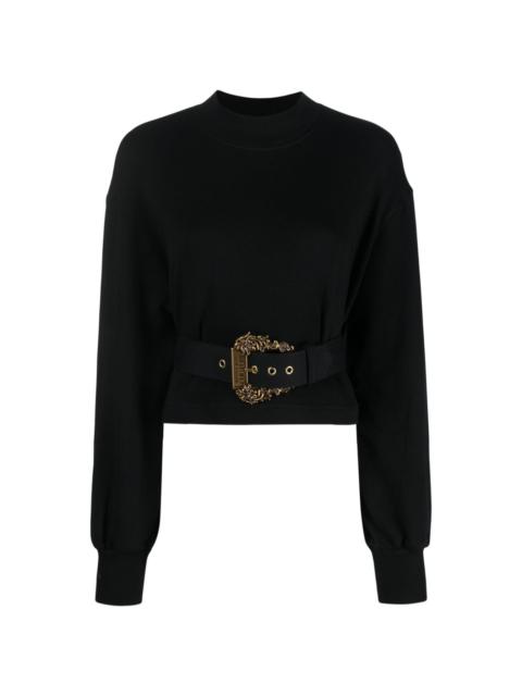 buckle-fastening cotton sweatshirt