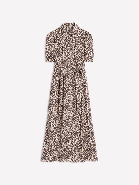 BODEN Alexa Maxi Shirt Dress-Sandpiper Beige, Cheetah Pop
