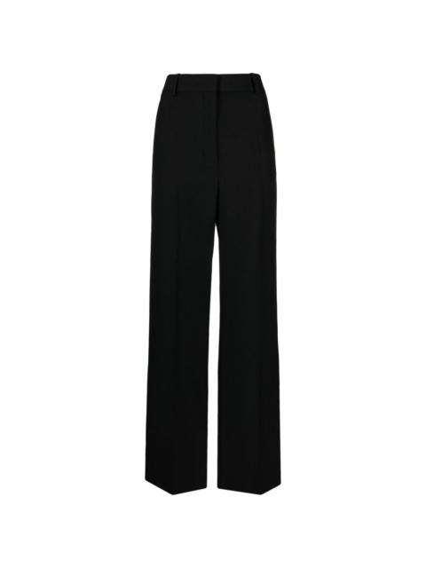 straight-leg wool trousers