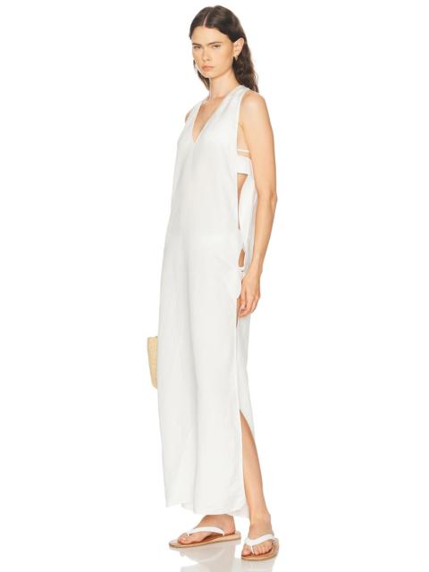 ADRIANA DEGREAS Petal Applique Open Side Dress