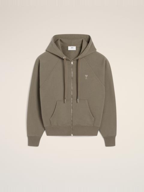 AMI Paris TAUPE COTTON TONAL AMI DE COEUR HOODIE