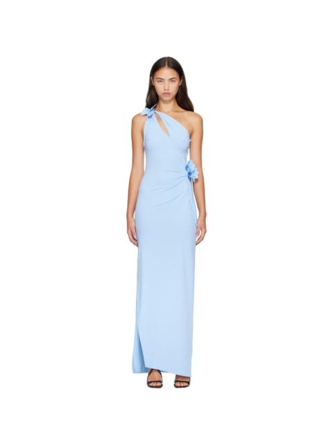 COPERNI Blue Asymmetric Flower Maxi Dress