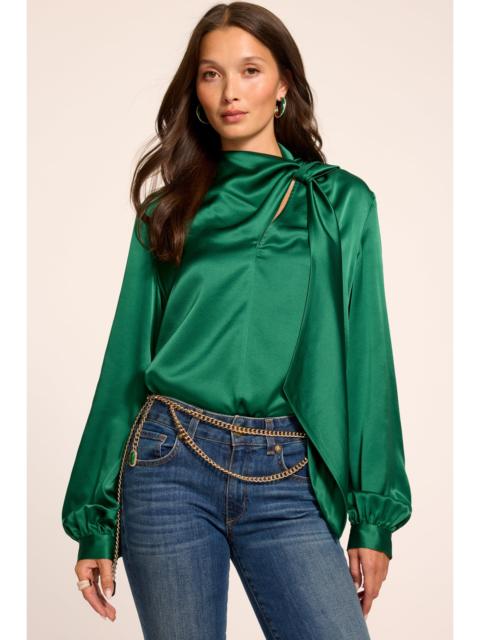 RAMY BROOK Harry Silk Long Sleeve Blouse | DEEP EMERALD
