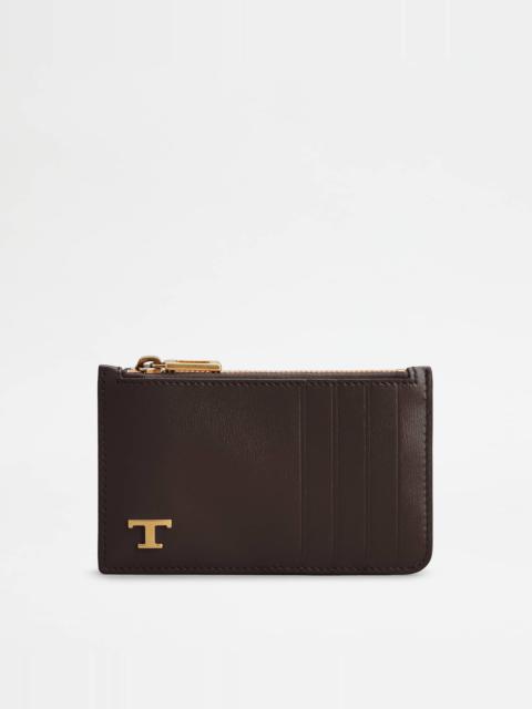 Tod's TOD'S CARD HOLDER IN LEATHER - BROWN