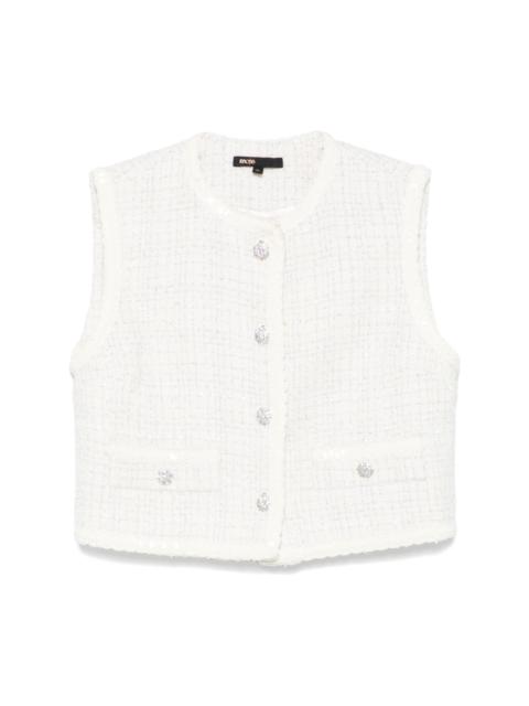 sequin-embellished tweed jacket