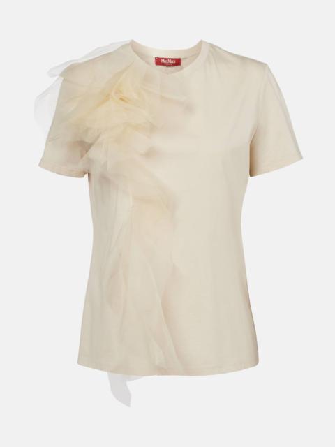 Max Mara Ruffled cotton and tulle T-shirt