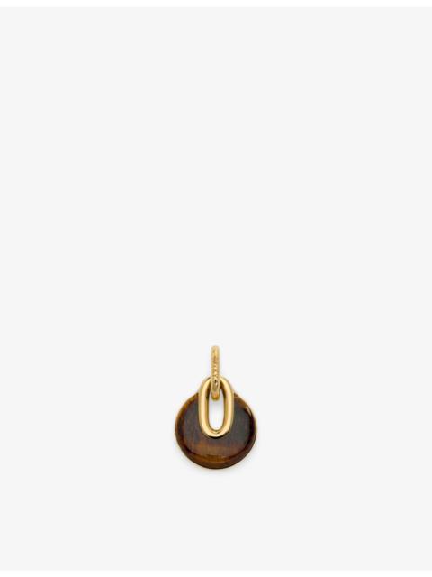 MONICA VINADER Kate Young Gemstone 18ct Yellow Gold Vermeil And Tiger's Eye Gemstone Pendant Charm