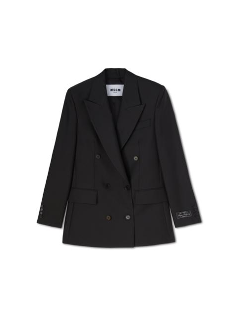 MSGM Double-breasted jacket with "Diagonal Techno Wool" motif