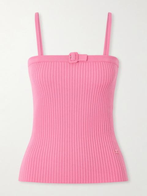 courrèges Buckled Ribbed-knit Tank