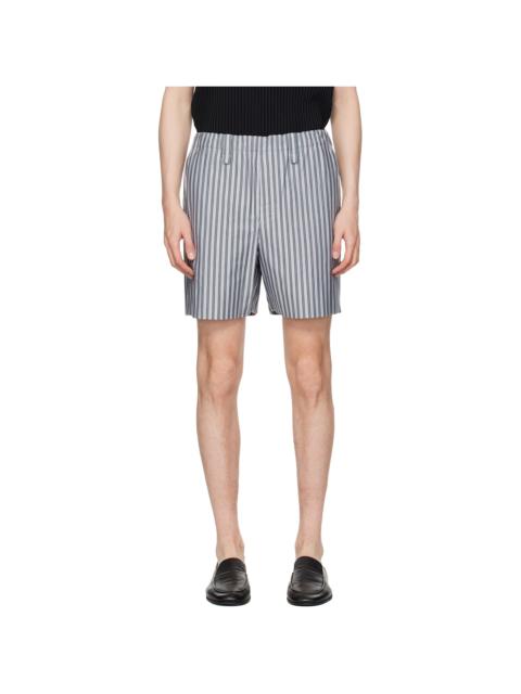 ISSEY MIYAKE Blue Stripe Jersey Shorts