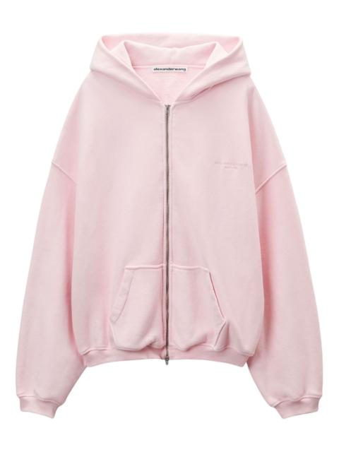 Alexander Wang logo-detail zip-up hoodie