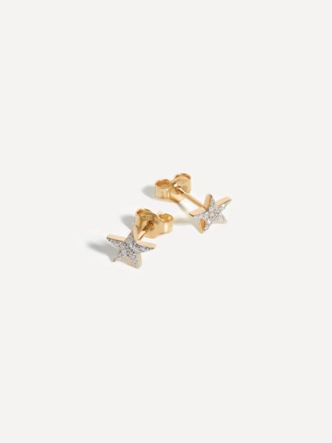 MISSOMA 14ct Gold Fine Diamond Small Star Stud Earrings