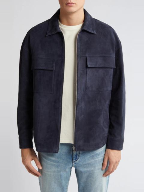 FRAME Clean Suede Zip Front Shirt