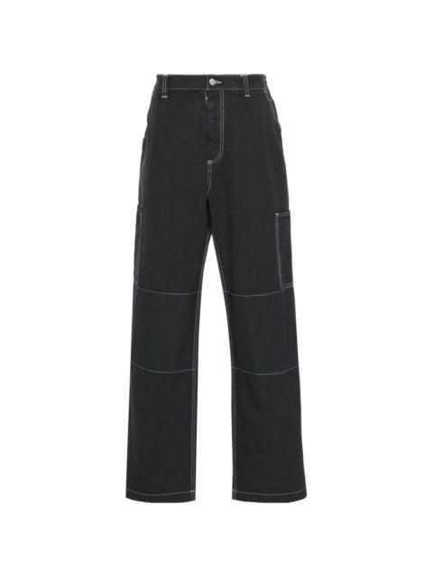 straight-leg cotton trousers