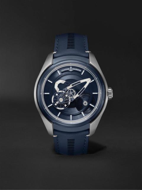 Freak X Automatic 43mm Titanium and Leather Watch, Ref. No. 2303-270.1/03