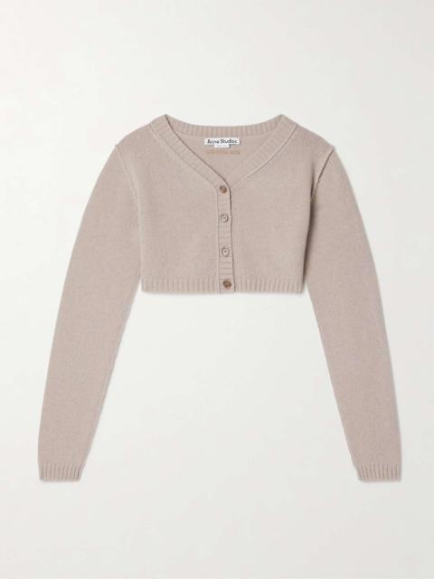 Cropped wool and cashmere-blend cardigan