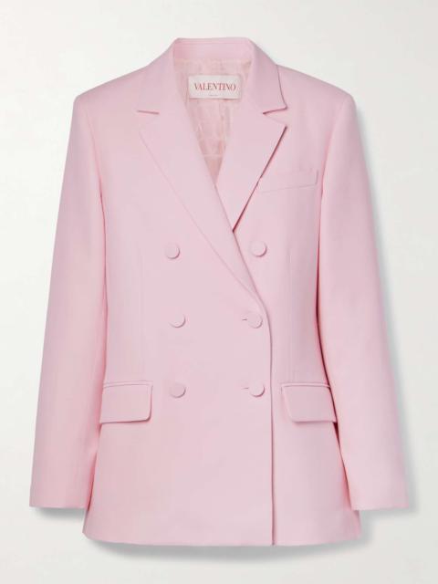 Valentino Double-breasted wool and silk-blend crepe blazer