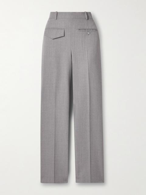 Victoria Beckham Checked Wool Wide-leg Pants