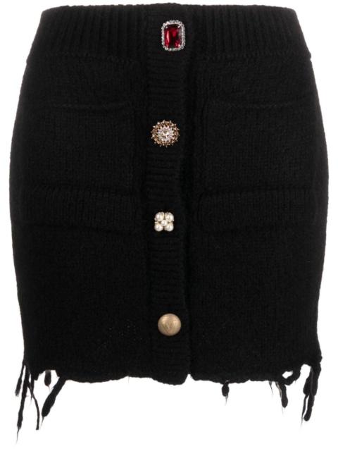 VETEMENTS knitted rhinestone-embellished miniskirt